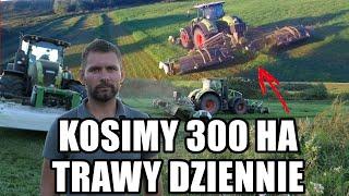 Rocznie koszą 3000 hektarów trawy i lucerny! Mają 4 sieczkarnie, 8 ciągników i 3 kosiarki motyl.