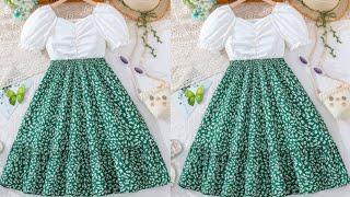 Very Easy Baby Frock Cutting and stitching with Puff Sleeves Baby Frock