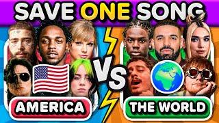 ⭐ AMERICA vs THE WORLD  SAVE ONE SONG | Music Quiz