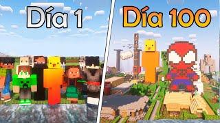 SOBREVIVÍ 100 DÍAS con 100 SUSCRIPTORES en MINECRAFT