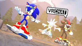 SONIC AND SHADOW AND SILVER GO ON EXTREME GEAR RACE! IN VR CHAT!