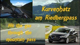 Riedbergpass, Mazda 3 Skyactive-G 165, Videovergleich/comparison mit SuperDuke, flotte Kurvenhatz