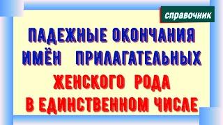 Падежные окончания имен прилагательных женского рода в единственном числе