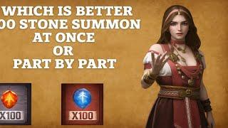 Which Strategy Reigns Supreme: 100 Viking Rise Stone Summons at Once or Part by Part? #vikings #game