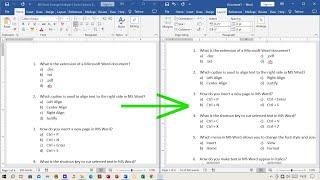 Efficient Formatting of Multiple Choice Question (MCQ) Options in Microsoft Word