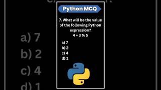 Python Interview Mcq-7 Questions #pythonmcq #shorts