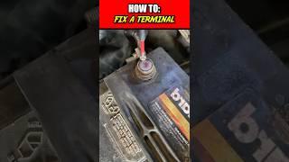 Loose battery terminal - no problem, put a screw in it ‍ #theroygarage￼