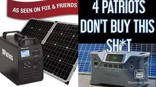 Don't Waste Your Money On The 4 Patriots Solar Generator: Here's Why// What's A Better Option