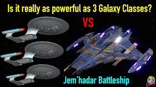 3 Galaxy Class Starships VS Giant Jem'hadar Battleship - Both Ways - Star Trek Starship Battles