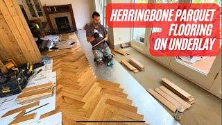 Herringbone Engineered Parquet Flooring on Underlay