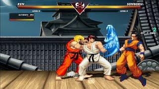 Ryu & Ken vs Goku  - High level insane fight !