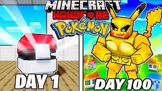 I Survived 100 DAYS as a POKEMON in Minecraft Hardcore World... (Hindi) || AB