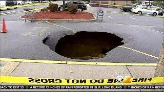 Giant Sinkhole Opens Up In Bay Shore