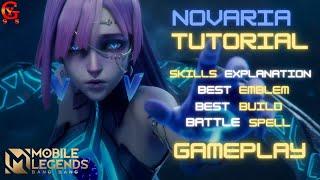 NEW MAGE HERO NOVARIA TUTORIAL - NOVARIA BEST BUILD , EMBLEM & GUIDE 2023 - MOBILE LEGENDS #mlbb