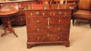 Antique English Queen Anne Walnut Chest Drawers c.1730