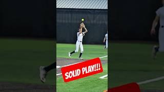  She Saw It All the Way! Second Baseman's Smooth Catch! #softball