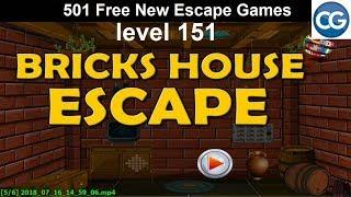 [Walkthrough] 501 Free New Escape Games level 151 - Bricks house escape - Complete Game