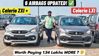 * 6 AIRBAGS NOW  * New 2025 Maruti Celerio LXI vs ZXI Plus - Detailed Comparison with Price 