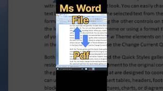 How to convert word file to pdf #msword || Ms word tips and tricks