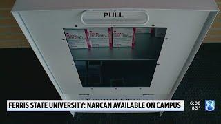 Old newspaper boxes become Narcan dispensers at Ferris State University