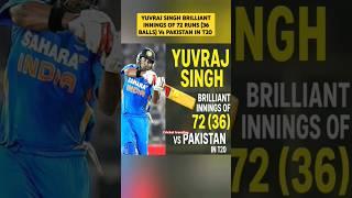 YUVRAJ SINGH 72 off 36 BALLS Vs PAKISTAN | SENSATIONAL HITTING | #shorts #cricketshorts #shortsfeed
