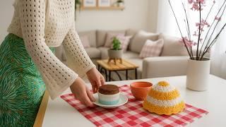 Finding joy in simple things Peaceful and Quiet Home Routine on a Spring Day, Cake,Turkish cuisine
