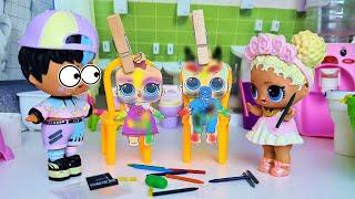 NAUGHTY PIECES OF PAPER!LOL surprise dolls in kindergarten! Funny DOLLS cartoons Darinelka