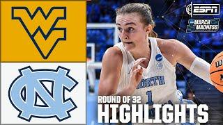 Round of 32: West Virginia vs. North Carolina | Women’s NCAA Tournament | Full Game Highlights