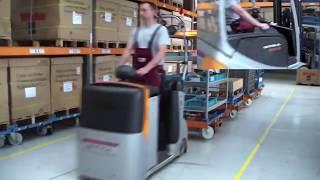 Comparison tugger train VS forklift | FlexQube®