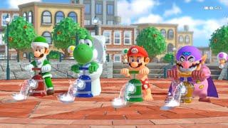 Luigi, Yoshi, Mario, Wario: Super Mario Party Minigame Showdown