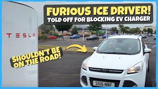 FURIOUS Driver Blocks EV Charger And Drives Car At Me! (MUST SEE!)