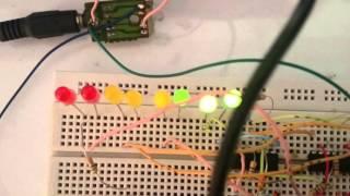 Audio VU meter with 8 LED