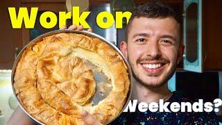 Why do entrepreneurs work on the weekends? (while cooking banitsa)