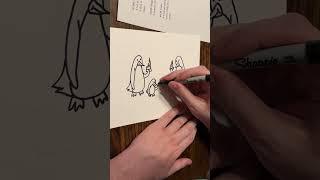 A family of penguins eating pizza for Hugo! #autisticartist #asmr