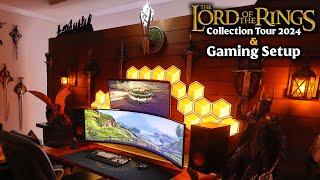 The Lord of the Rings Gaming Setup & Collection Tour 2024 - Movie Prop Replicas - Statues