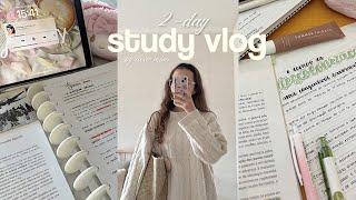 2-day study vlog productive girl life, library study session...