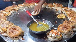 Fastest Burger Making Skills | ANGRY BIRDS BURGER  | Bun Kabab Street Food of Karachi Pakistan