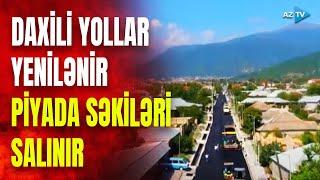 Şəkinin yolları təmir edilir: sel təhlükəsinə görə bu üsuldan istifadə edilir