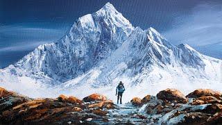 Mountain Painting | Nepali Mountain Painting Tutorial | How to Paint Mountain | Painting Lesson