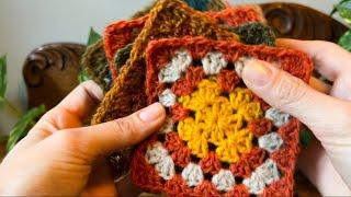 How to crochet the perfect granny square!  BONUS: a guide to weaving in ends with minimal effort.