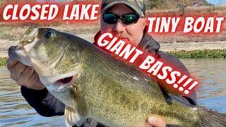 Fishing a Closed Lake Monticello! In a TINY BOAT catching Giant Texas Winter Bass on a Chatter bait!