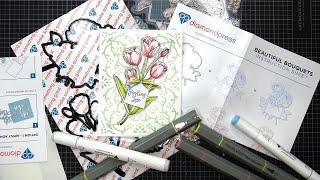 Diamond Press Beautiful Bouquets Stamps & Dies Review Tutorial! So PRetty & Fast!