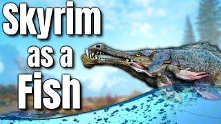 Bleak Falls as a Slaughterfish in Skyrim! (Skyrim Challenge)