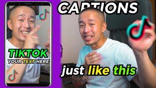 How to add captions to TikTok videos (THE YELLOW OR GREEN ONES)