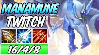 FULL CRIT MANAMUNE TWITCH ADC Full Burst | New Build & Runes | Ice King Twitch | League of Legends