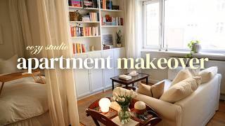 Cozy Apartment Makeover | creating my dream Nancy Meyers-inspired studio (+ DIY canopy bed)