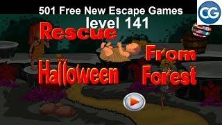 [Walkthrough] 501 Free New Escape Games level 141 - Rescue from halloween forest - Complete Game