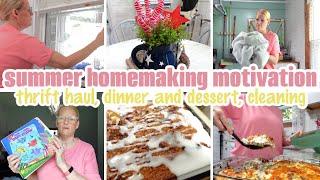 SUMMER HOMEMAKING MOTIVATION / THRIFT HAUL, DINNER IDEA + DESSERT, CLEANING MOTIVATION / SUMMER HOME