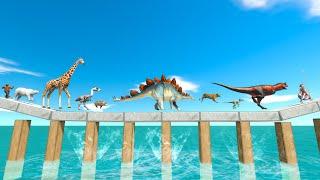 Which Dinosaur Or Animal Can Run Across An Unstable Bridge?| Animal Revolt Battle Simulator