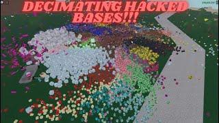 Lumber Tycoon 2- Decimating Hacked Bases!!!